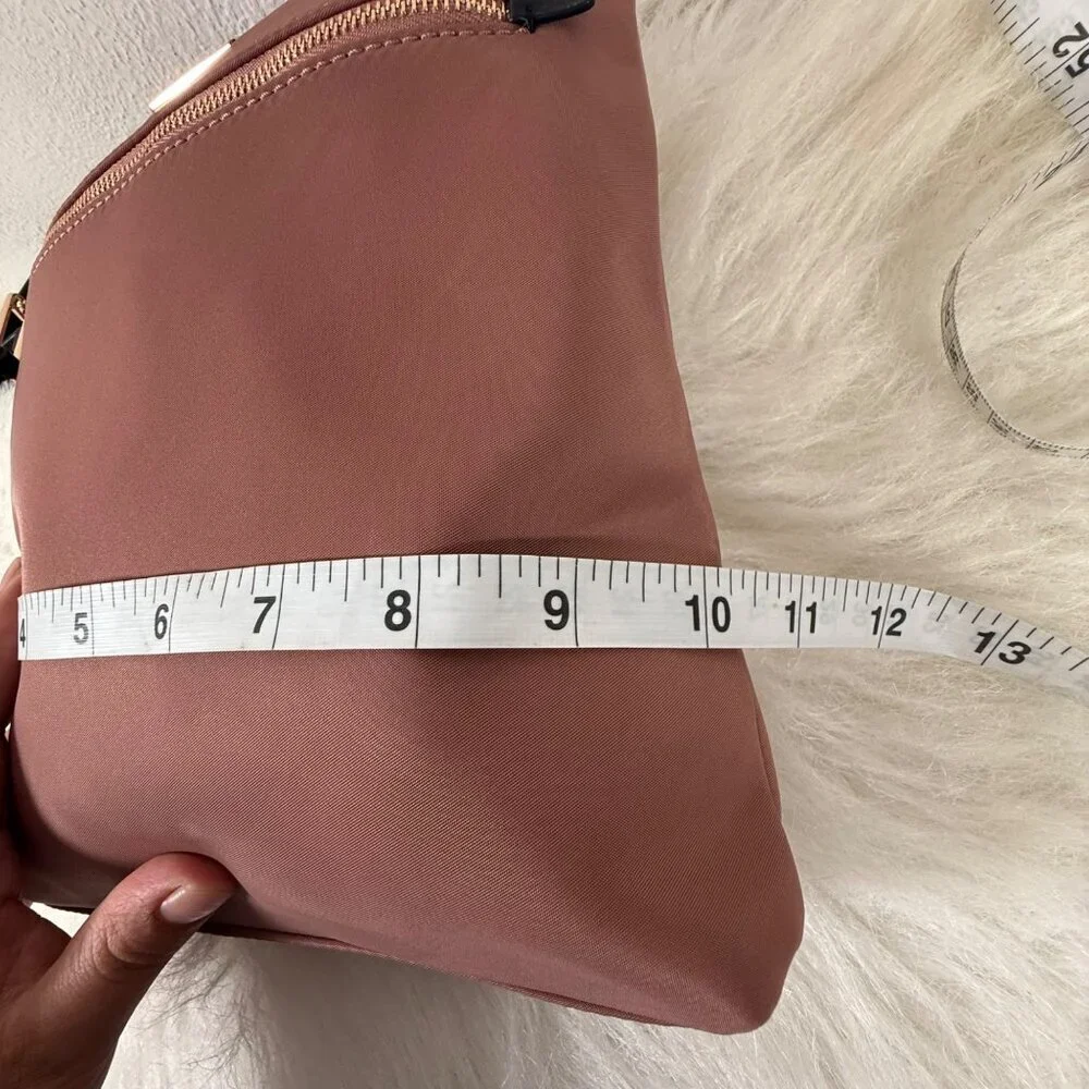 Kate Spade Flat Crossbody Dawn Sparrow Pink W Leather Strap Nylon Everyday Bag